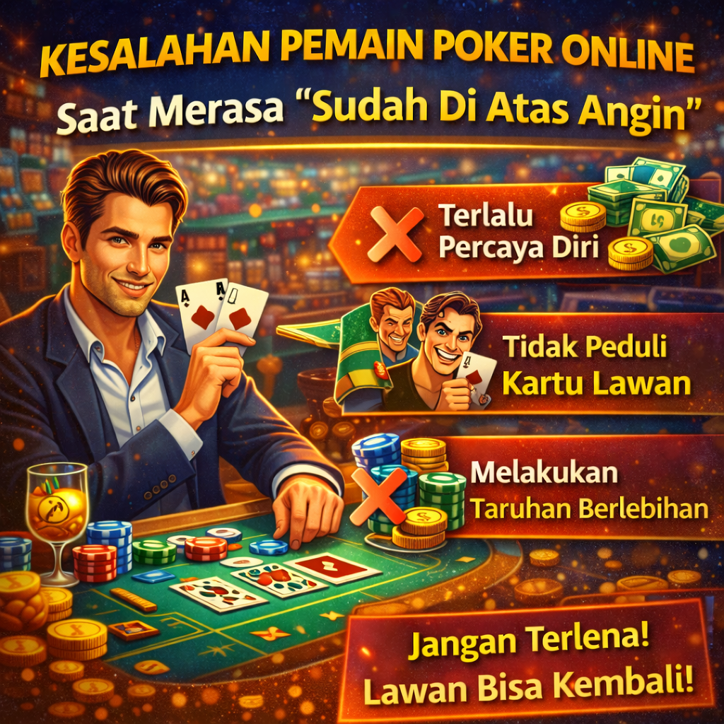 Kesalahan Pemain Poker Online Saat Merasa “Sudah Di Atas Angin”